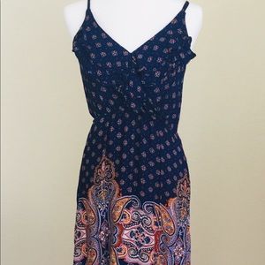 Bobeau Paisley Print Spaghetti Strap Dress